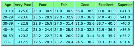 brian mac fitness test averages.